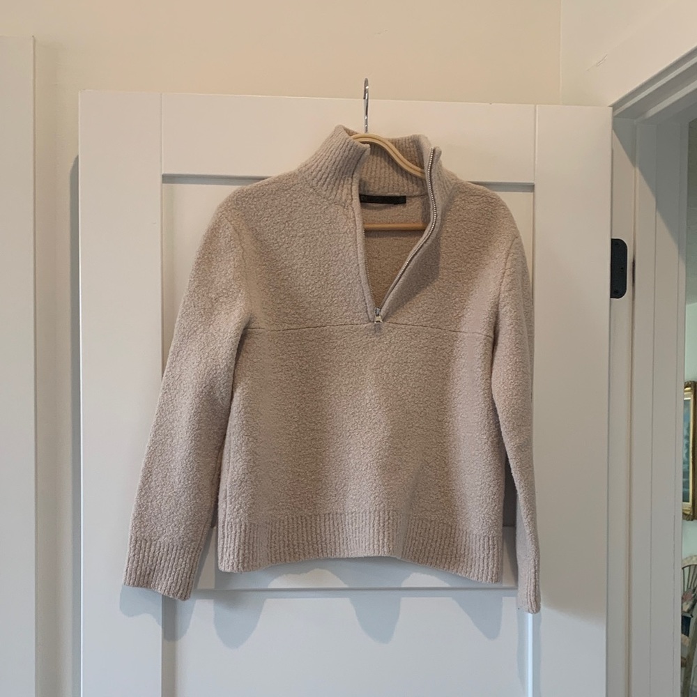 Jenni Kayne Cream Half-Zip Sweater